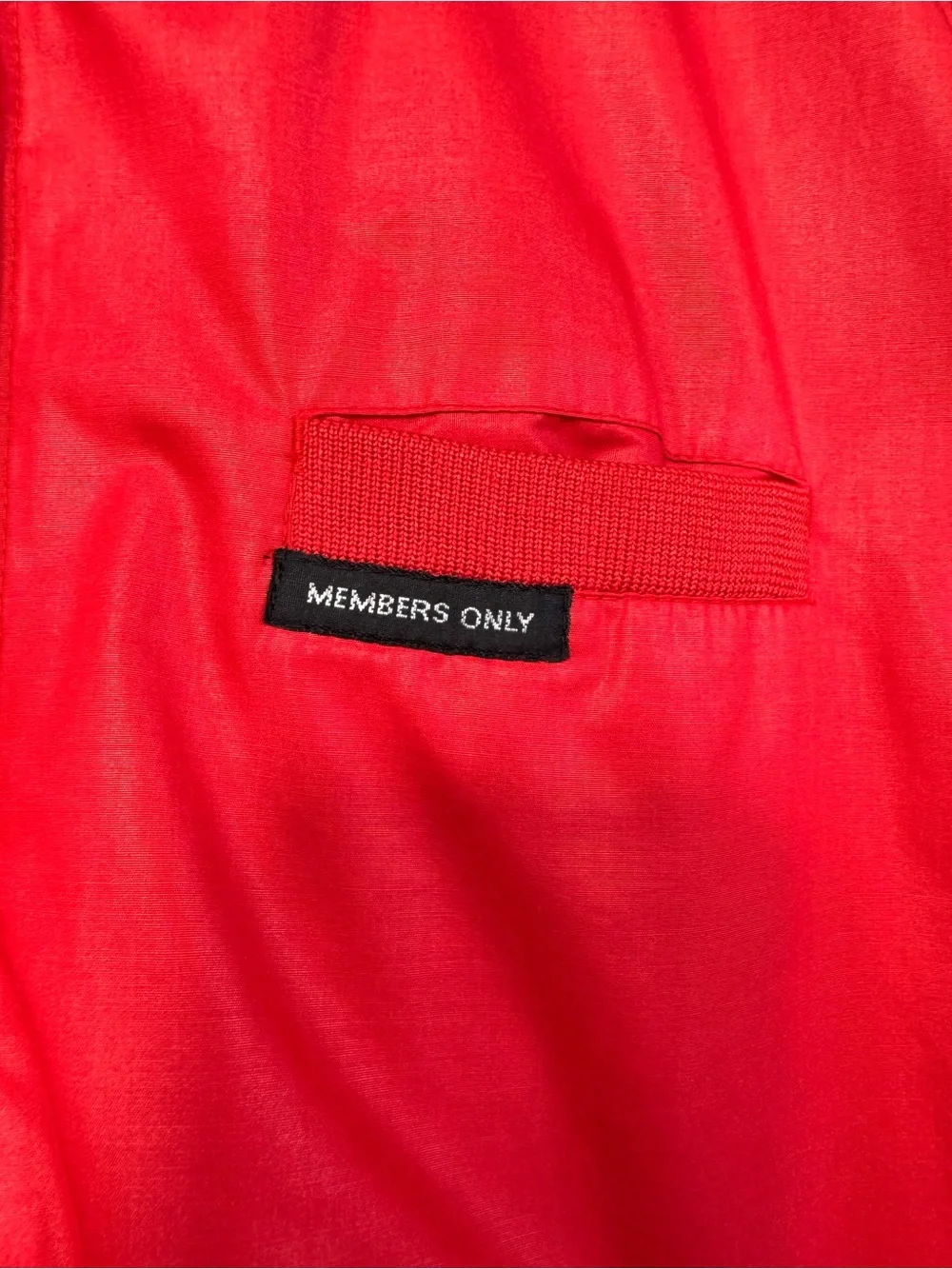 Vintage 80’s Members Only Jacket Red Racer Zip Bomber Made in Hong Kong, XL 44